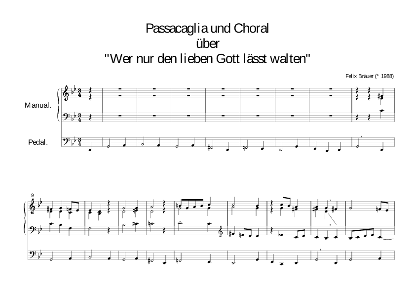 Passacaglia und Choral über "Wer nur den lieben Gott lässt walten"