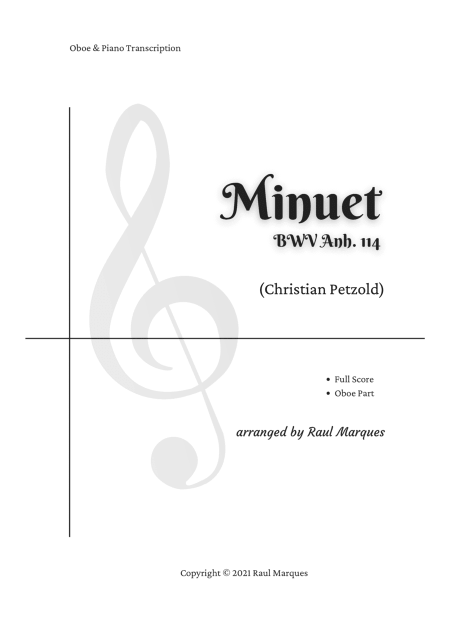 Petzold - Minuet, BWV Anh. 114 (for Oboe & Piano) (arr. Raul Marques)