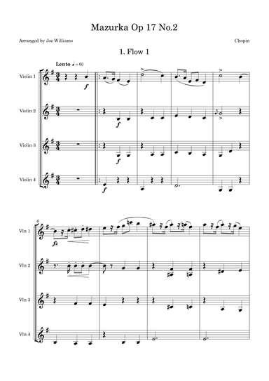 Mazurka Op17 No2 (arr. Joe Williams)