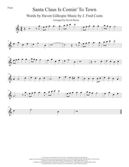 Santa Claus Is Comin' To Town (arr. Kevin Busse)