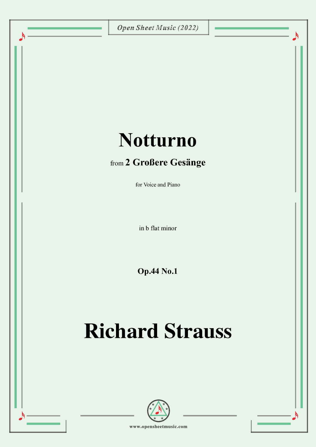 Richard Strauss-Notturno,in b flat minor,Op.44 No.1 (arr. OSM Press)