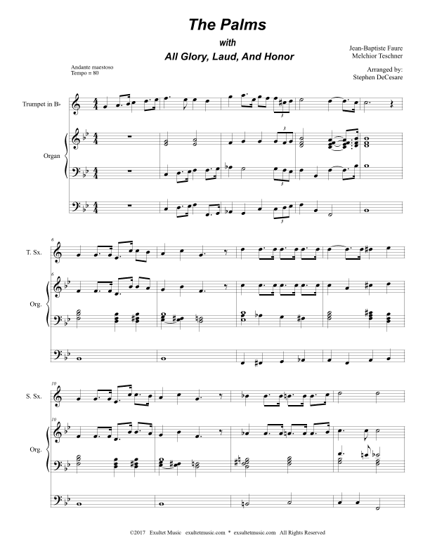 The Palms (with "All Glory, Laud, and Honor") (Duet for Soprano and Tenor Saxophone) (arr. Stephen DeCesare)