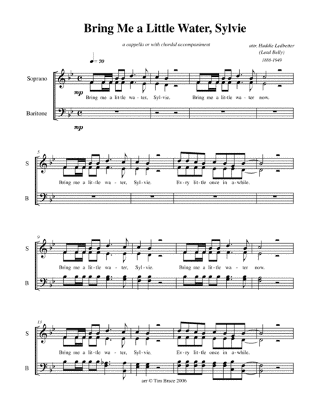 Bring Me Li'l' Water, Silvy (arr. Magnolia Arts)