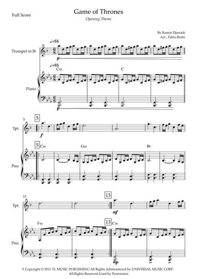Game Of Thrones (arr. Fabio Britto)