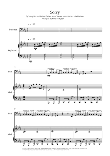 Sorry (arr. Matthew pyeon)