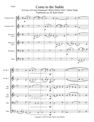 Come to the Stable for Brass Octet (O Come, O Come Emmanuel | What Child is This? | Silent Night) (arr. M. Ryan Taylor)