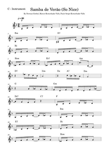 So Nice (samba De Verao) (arr. Fabio Eduardo de Oliveira)