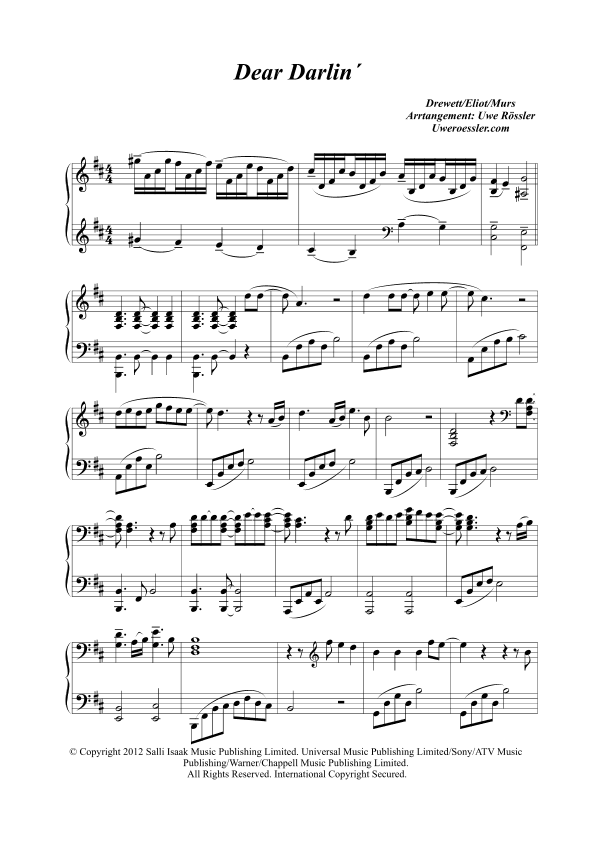 Dear Darlin' (arr. Uwe Roessler / Rössler / Rassler)