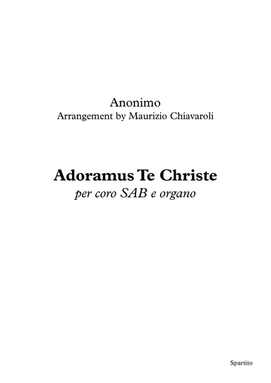 Adoramus Te Christe (arr. Maurizio Chiavaroli)