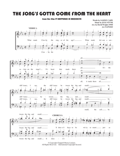 The Song's Gotta Come From The Heart (arr. David Wright)