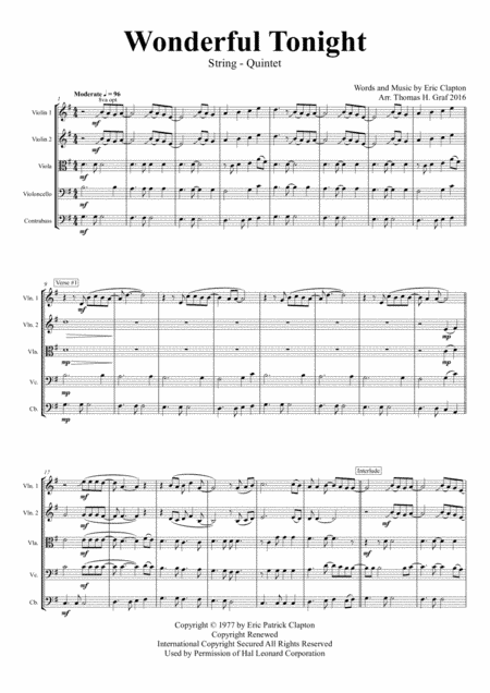 Wonderful Tonight (arr. Thomas H. Graf)