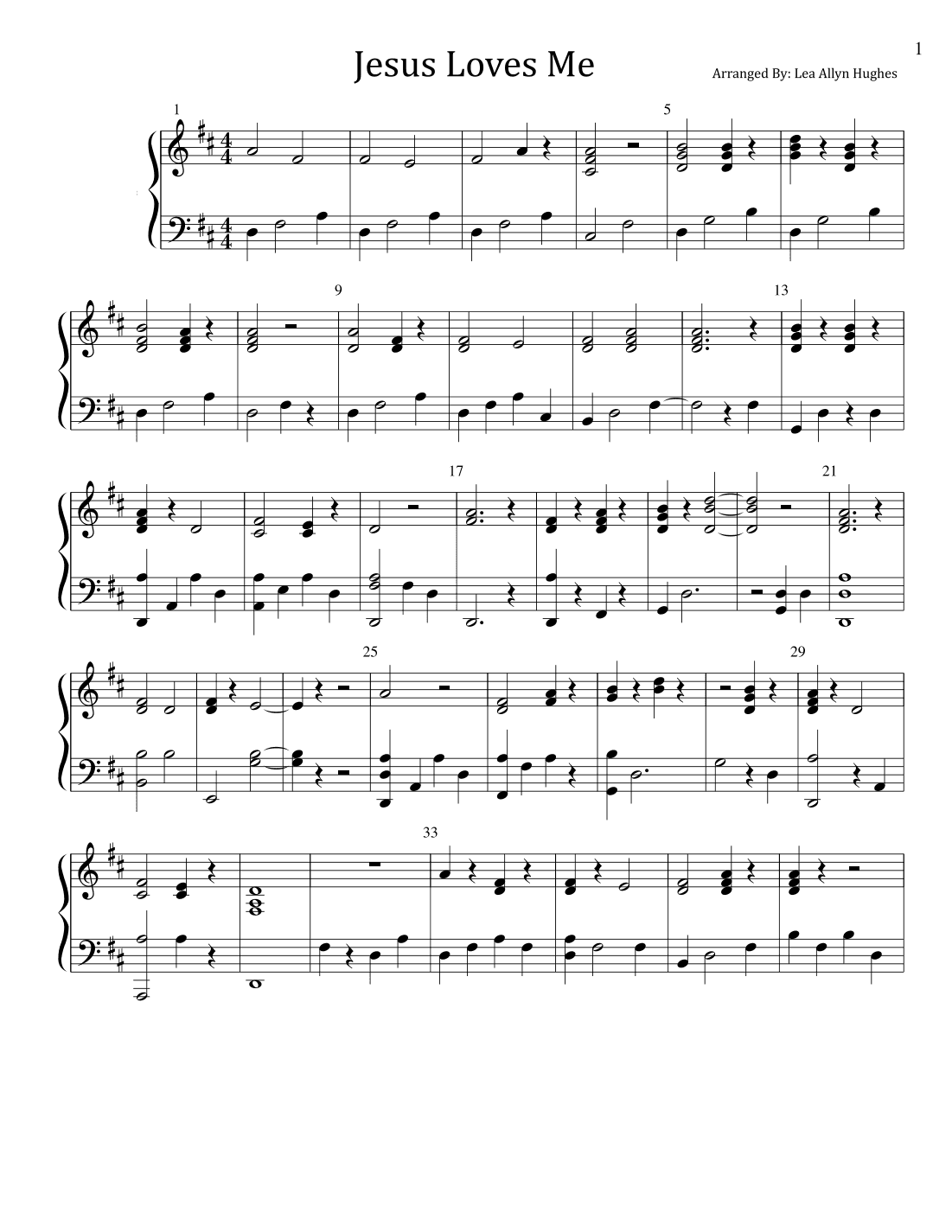 Jesus Loves Me (arr. Lea Allyn Hughes)