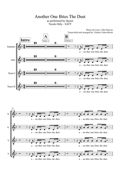 Another One Bites The Dust (arr. Yarden Cohen-Brosh)