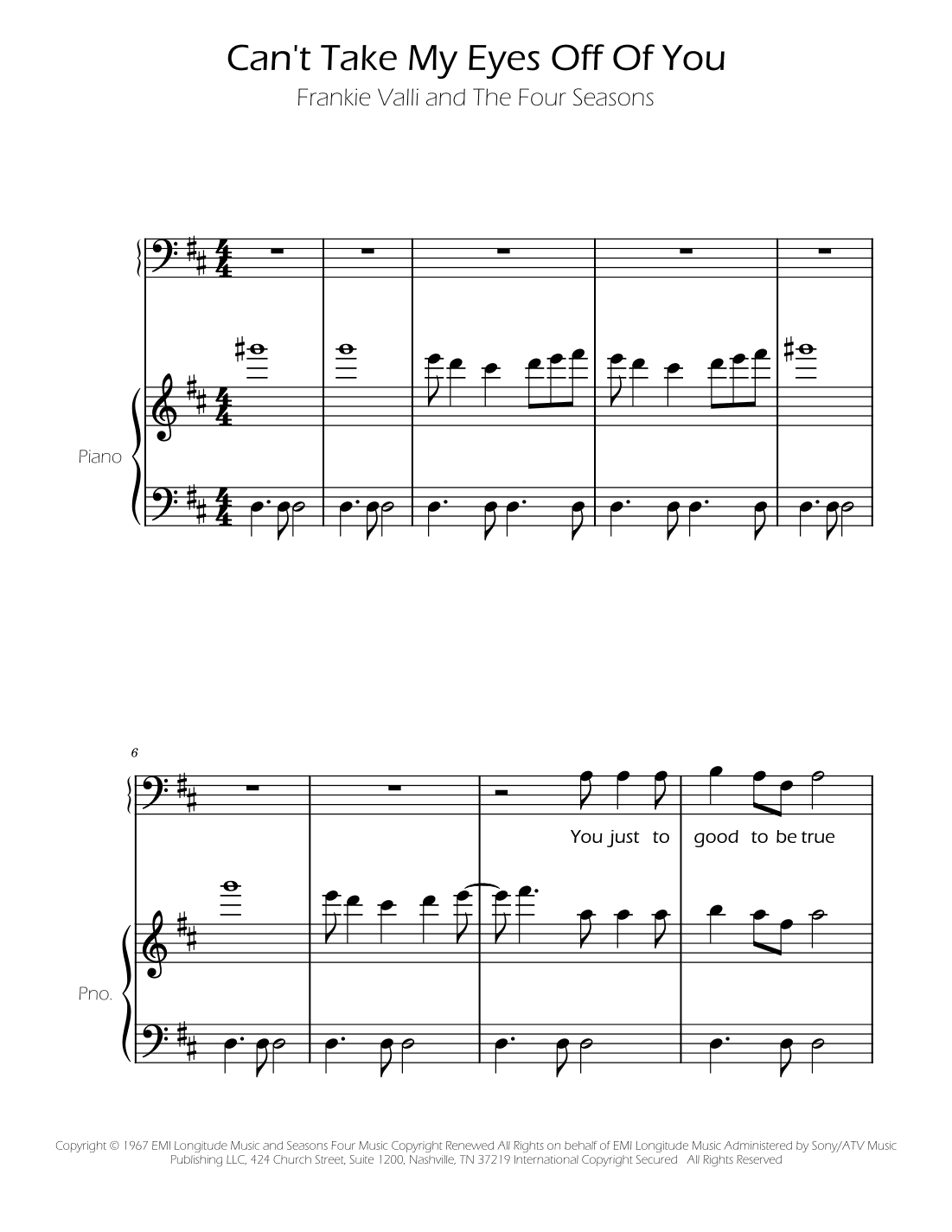 Can't Take My Eyes Off Of You (arr. Ygor Nunes)