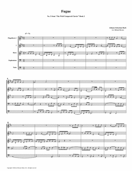 Fugue 05 from Well-Tempered Clavier, Book 2 (Conical Brass Quintet) (arr. Richard Byrnes)