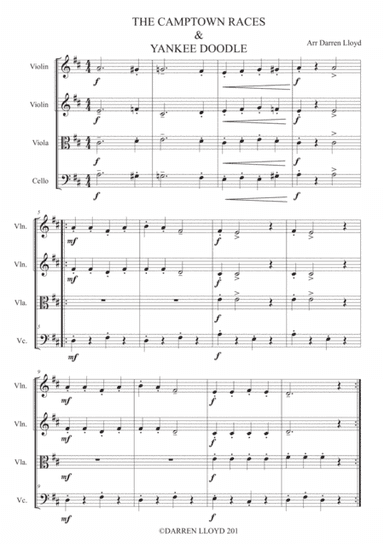 Camptown Races & Yankee Doodle Dandy Medley - String quartet (arr. Darren Lloyd)