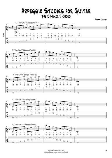 Arpeggio Studies for Guitar - The D Minor 7 Chord