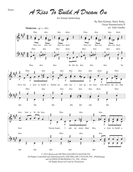 A Kiss To Build A Dream On (arr. Julie Gaulke)