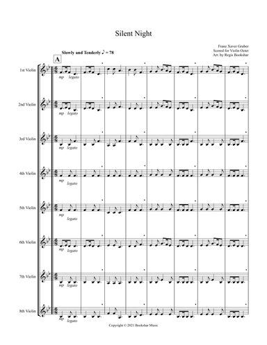 Silent Night (Bb) (Violin Octet) (arr. Regis Bookshar)
