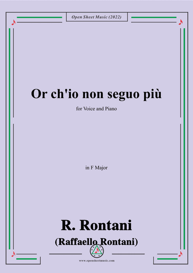 R. Rontani-Or ch'io non seguo più,in F Major (arr. OSM Press)