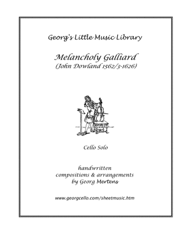 John Dowland Melancholy Galliard for cello solo (arr. Georg Mertens)