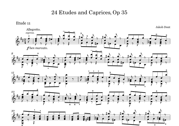 DONT 24 Etudes and Caprices Op35, for Violin No 11 (arr. String Masters)