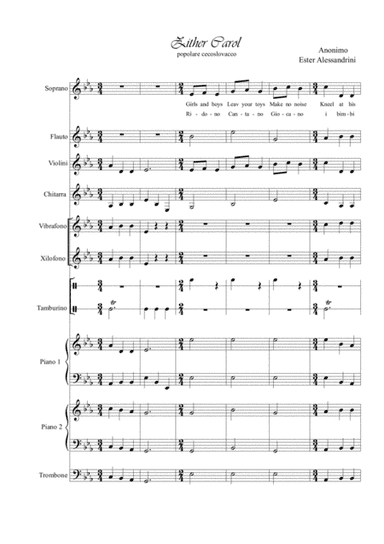 Zither Carol voice and school ensamble in MIb (arr. Ester Alessandrini)