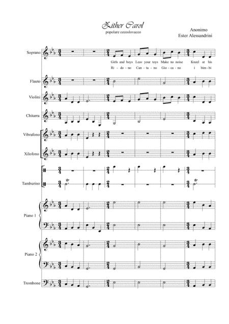 Zither Carol voice and school ensamble in MIb (arr. Ester Alessandrini)