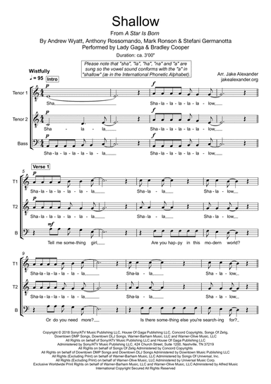 Shallow (arr. Jake Alexander)