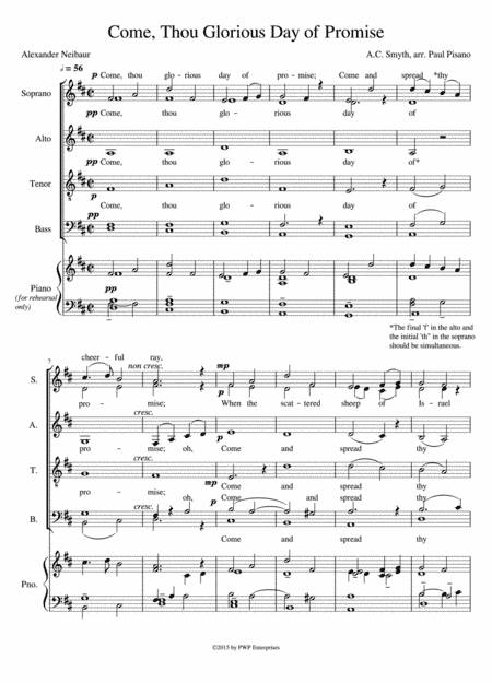 Come, Thou Glorious Day of Promise (arr.) (arr. Paul Pisano)