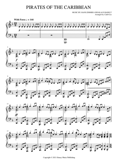 Pirates Of The Caribbean (arr. Caleb Liu)
