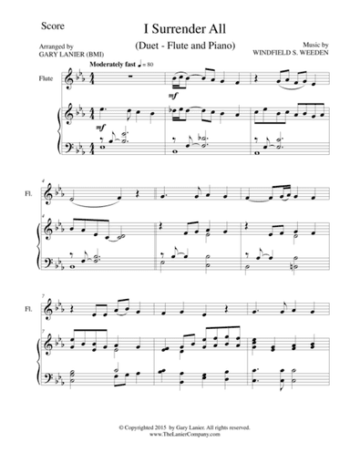 I SURRENDER ALL (Duet – Flute and Piano/Score and Parts) (arr. Gary Lanier)