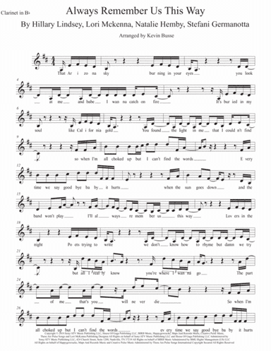 Always Remember Us This Way (arr. Kevin Busse)