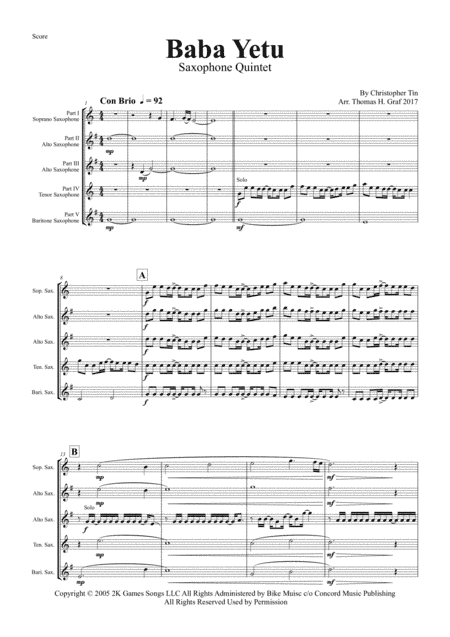 Baba Yetu (arr. Thomas H. Graf)