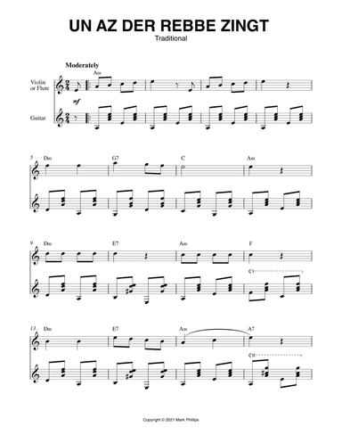Un Az Der Rebbe Zingt (arr. Mark Phillips)