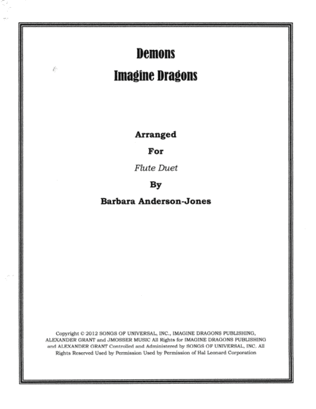 Demons (arr. Barbara Anderson-Jones)