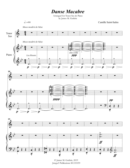 Saint-Saëns: Danse Macabre for Tenor Sax & Piano (arr. James M. Guthrie)
