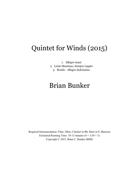 Quintet for Winds