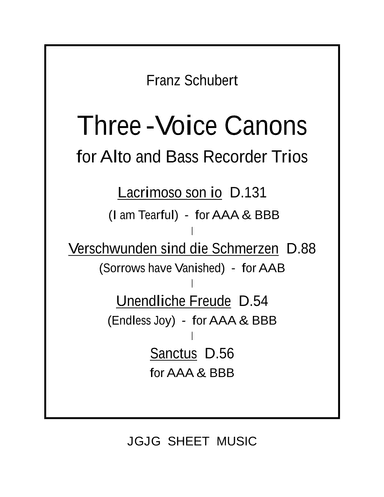 Four Schubert Canons for Alto and Bass Recorder Trios (arr. John Geohegan)