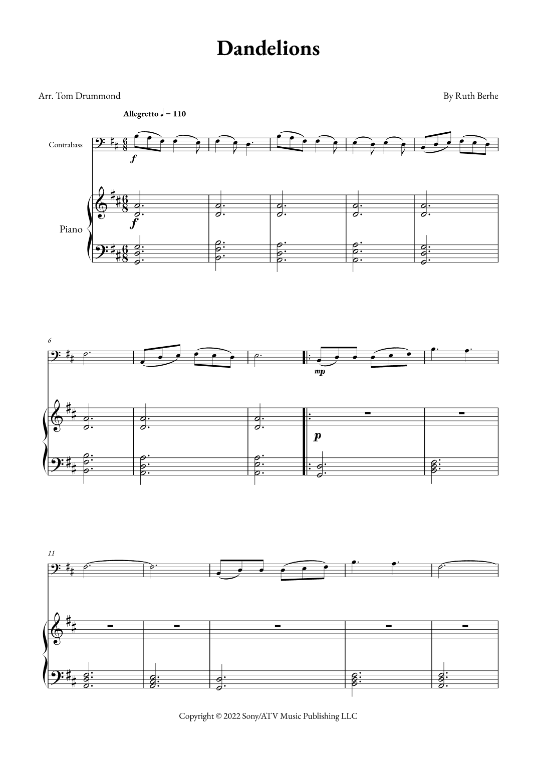 Dandelions (arr. Tom Drummond)