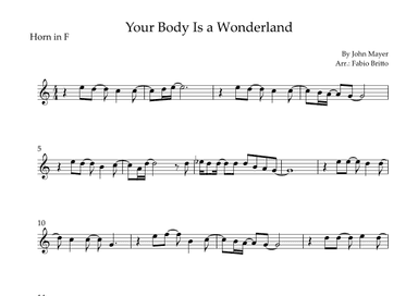 Your Body Is A Wonderland (arr. Fabio Britto)