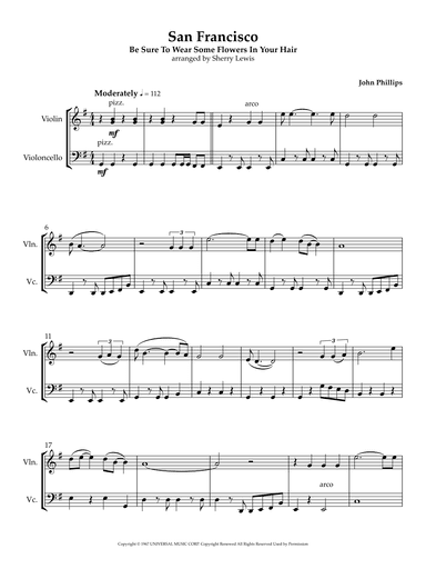 San Francisco (be Sure To Wear Some Flowers In Your Hair) (arr. Sherry Lewis)