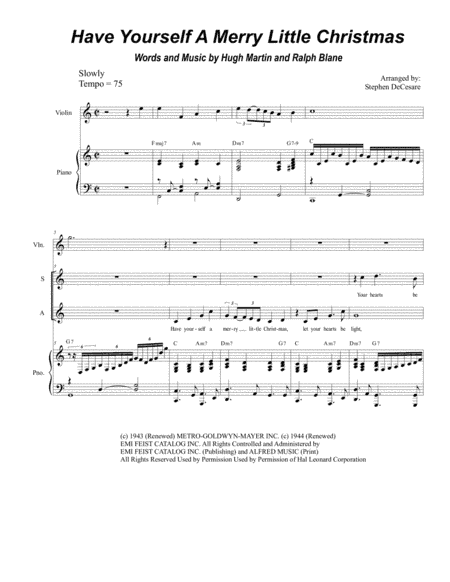 Have Yourself A Merry Little Christmas  from MEET ME IN ST. LOUIS (arr. Stephen DeCesare)