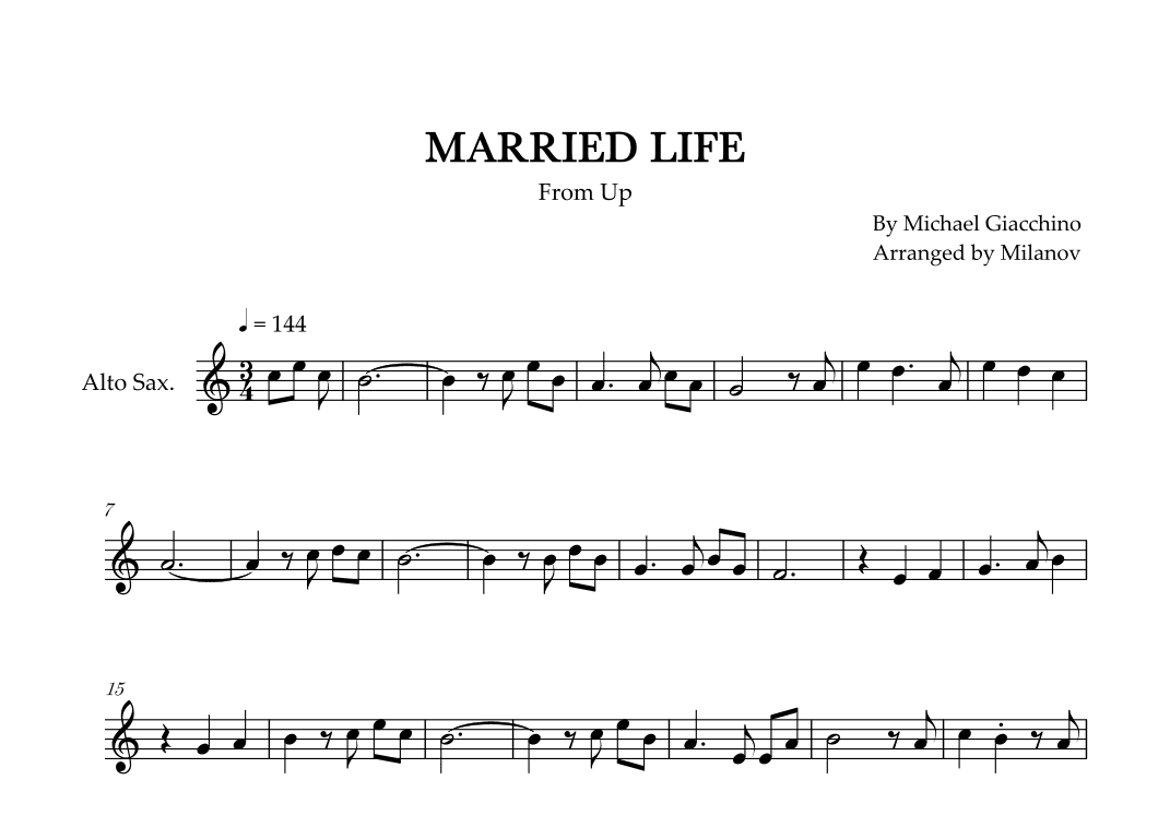 Married Life (arr. Milanov)