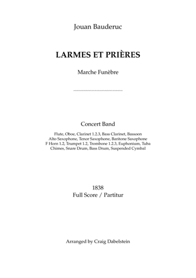 Larmes et Prières, Marche Funèbre (arr. Arranged by Craig Dabelstein)