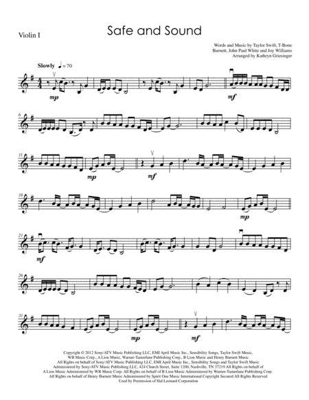 Safe And Sound (arr. Kathryn Griesinger)