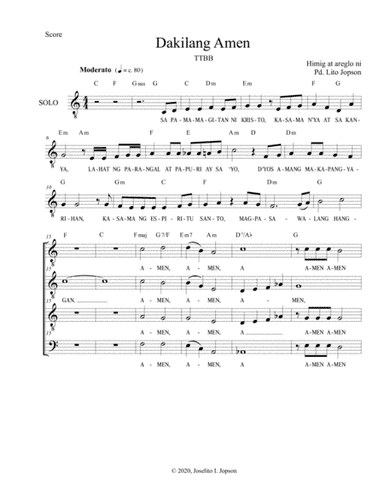 Dakilang Amen (TTBB)