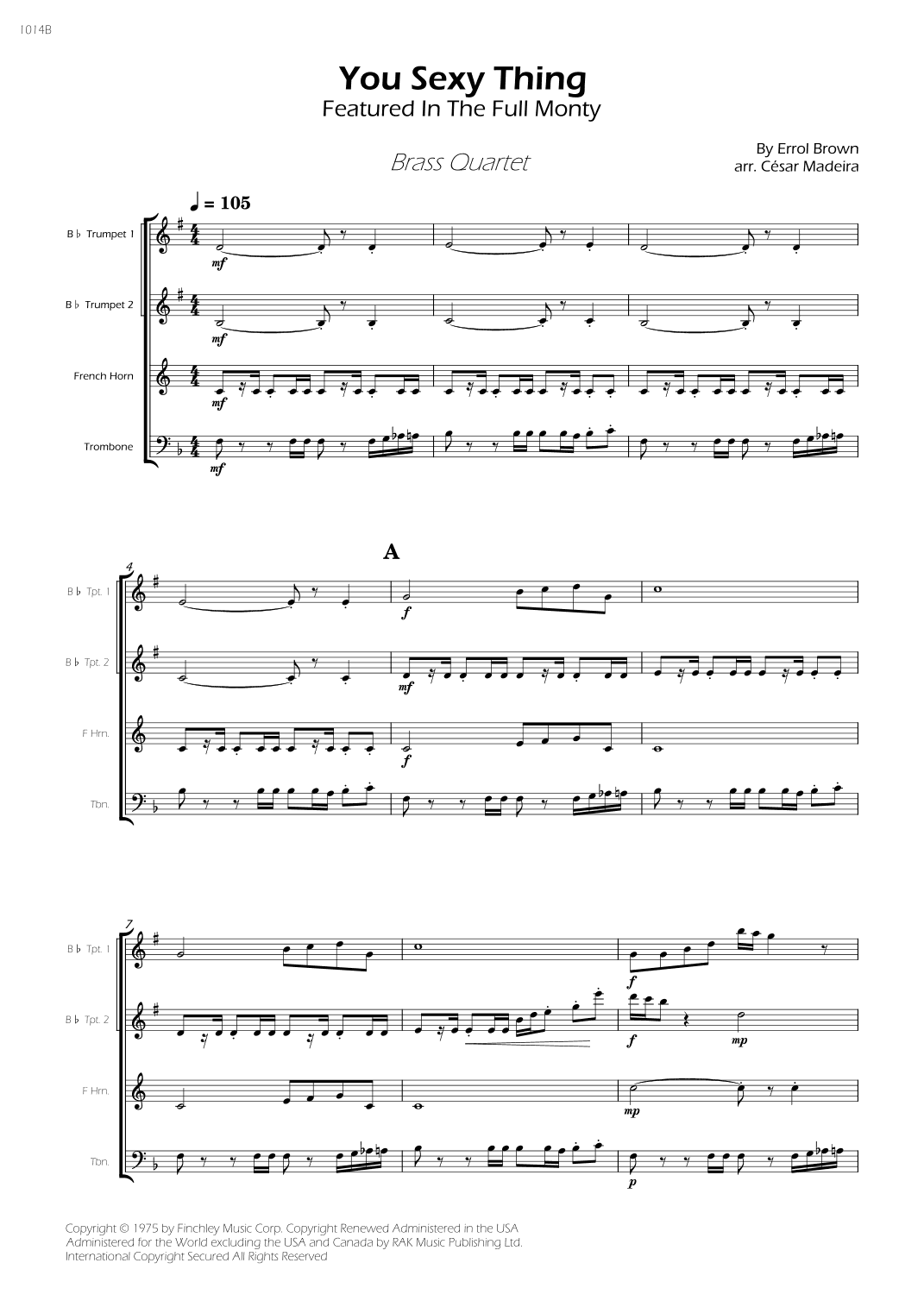 You Sexy Thing - Score Only (arr. César Madeira)