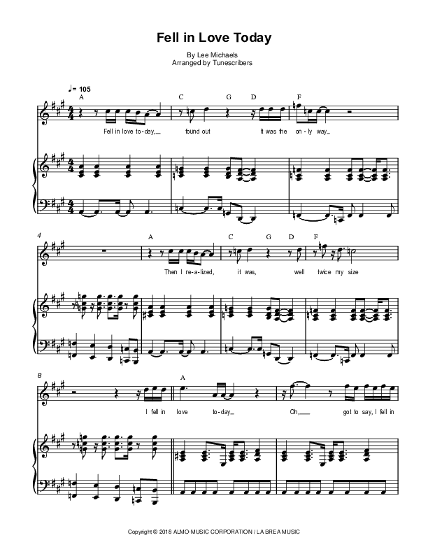 Fell in Love Today (arr. Tunescribers)