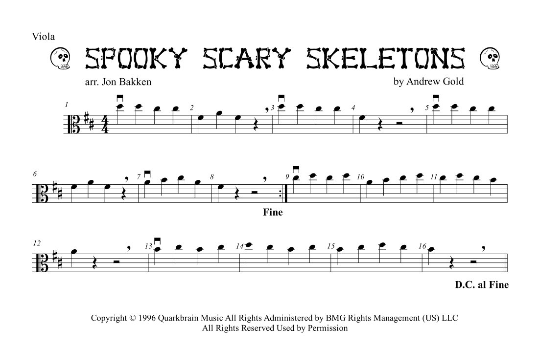 Spooky Scary Skeletons (arr. Jon Bakken)